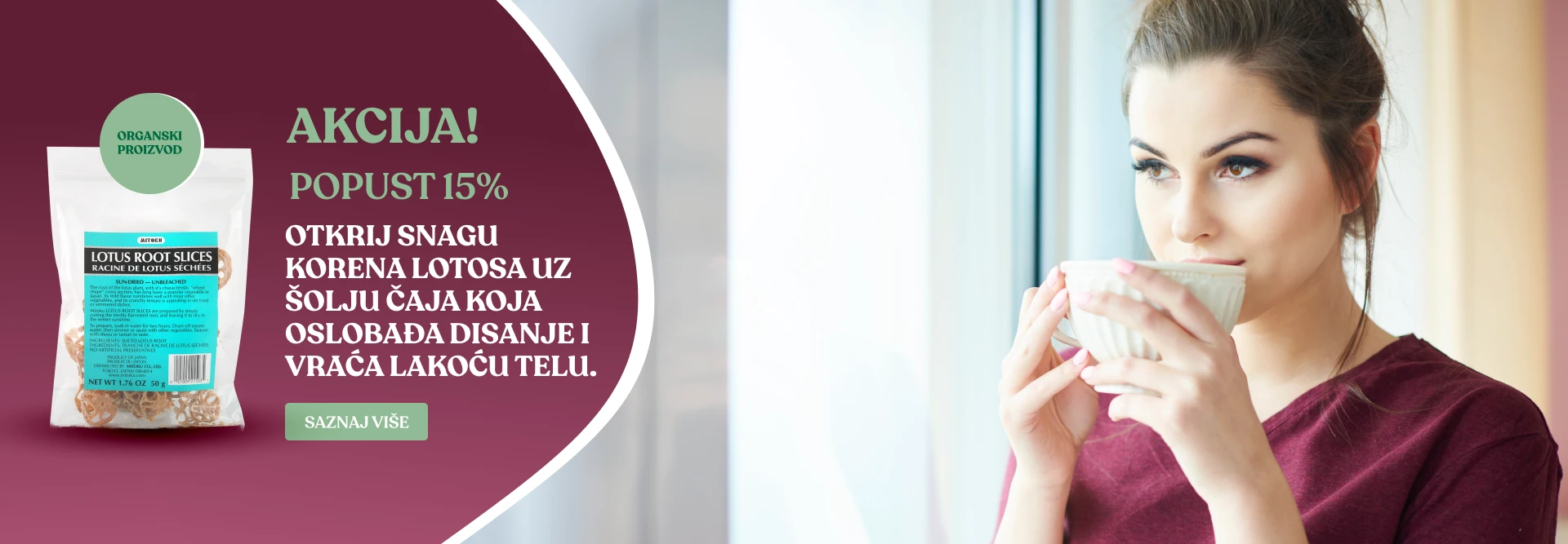 Otkrij snagu korena lotosa uz šolju čaja koja oslobađa disanje i vraća lakoću telu.