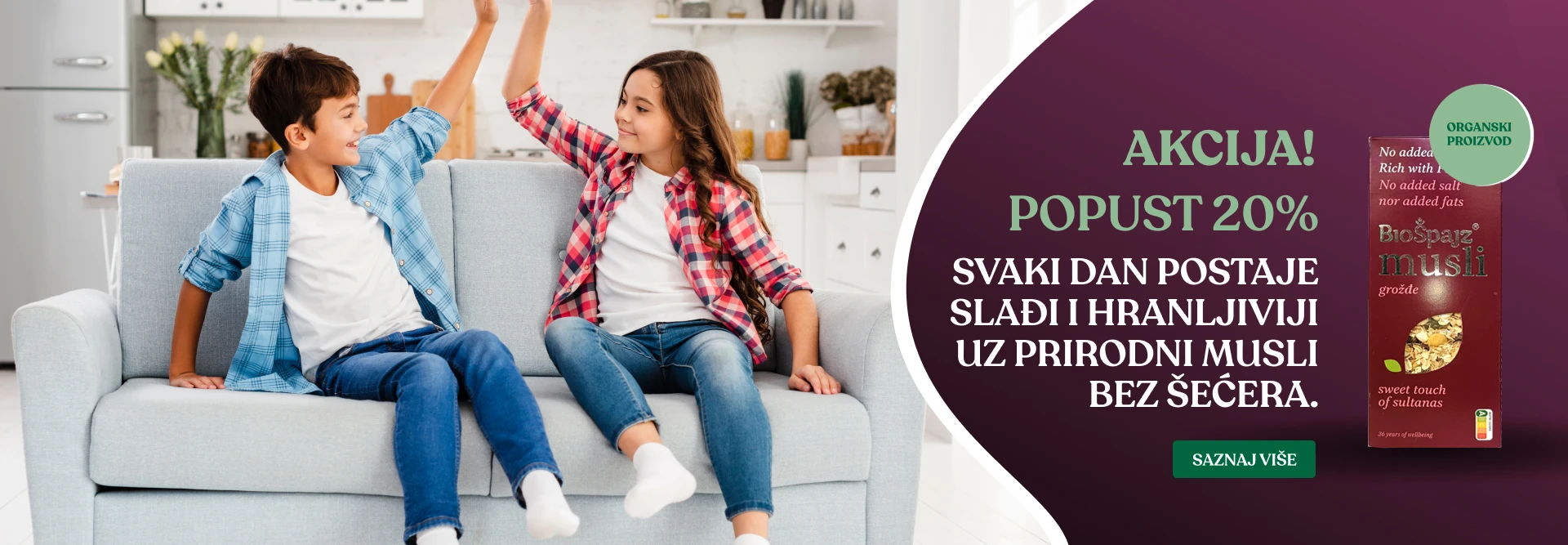 Svaki dan postaje slađi i hranljiviji uz prirodni musli bez šećera.