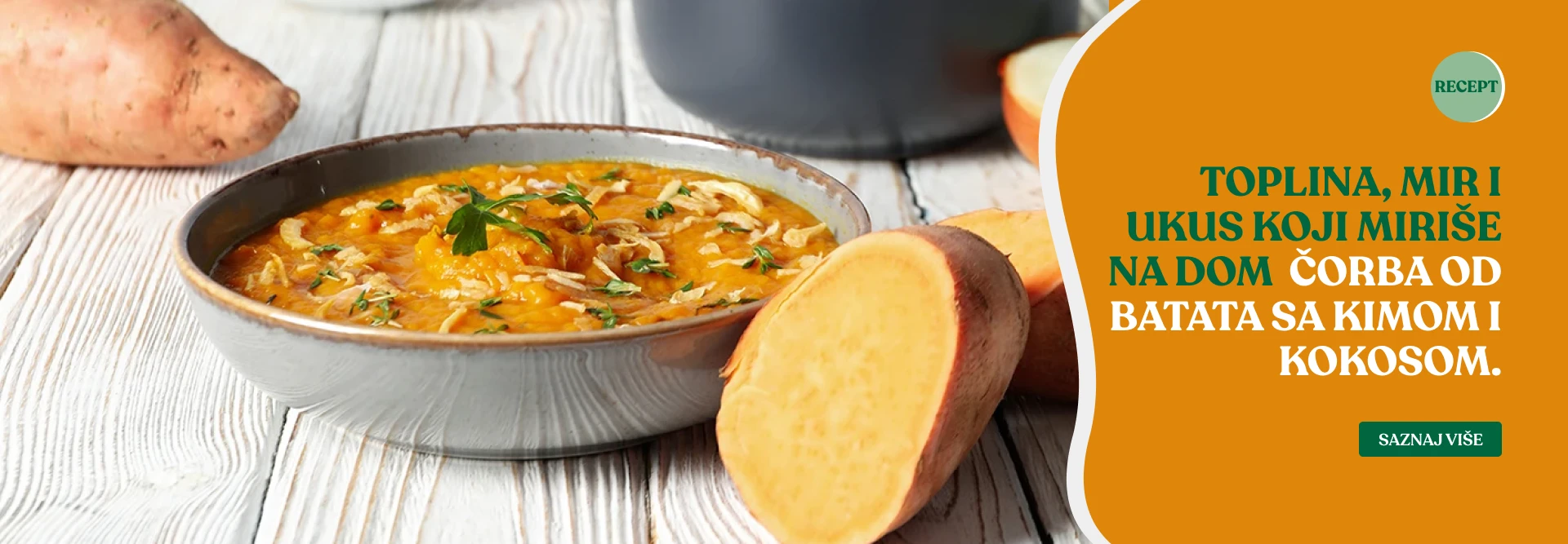 Toplina, mir i ukus koji miriše na dom – čorba od batata sa kimom i kokosom.