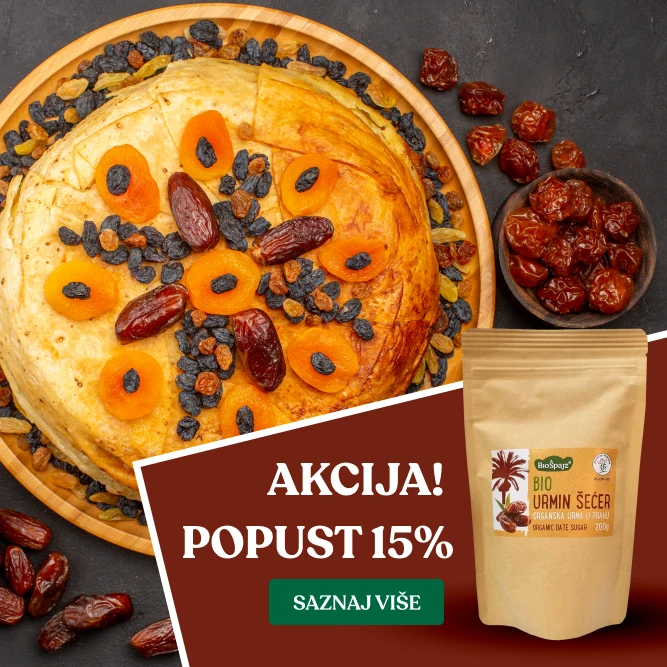 Urmin šećer u ponudi, sa prirodnom slatkoćom urme za napitke i deserte.