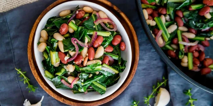 Maslačak i azuki pasulj kao salata (bez glutena)