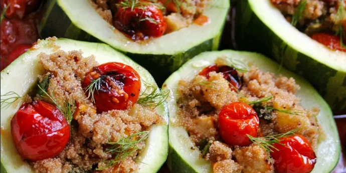 Tikvice punjene amarantom i čeri paradajzom