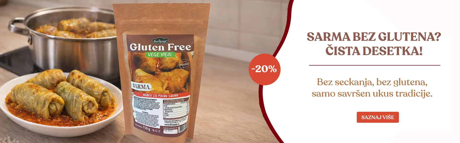 Sarma bez glutena? Čista desetka! Bez seckanja, bez glutena, samo savršen ukus tradicije.