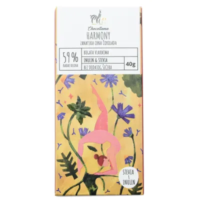 Čokolada Inulin i stevia 59% 40 g Chocollama