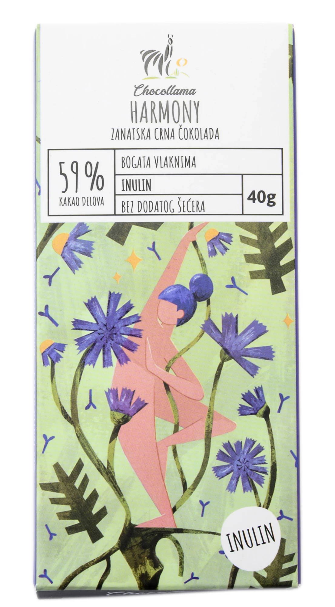 Čokolada Inulin 59% 40 g Chocollama