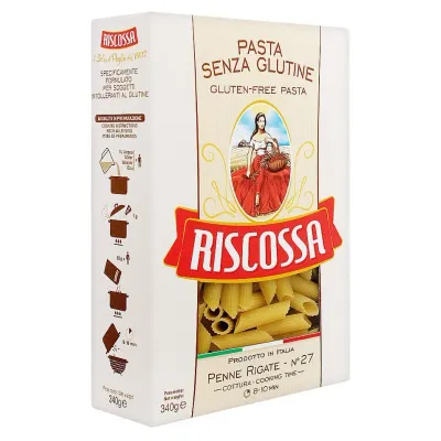 Testenina penne rigate (sert. bez glutena) 340 g Riscossa