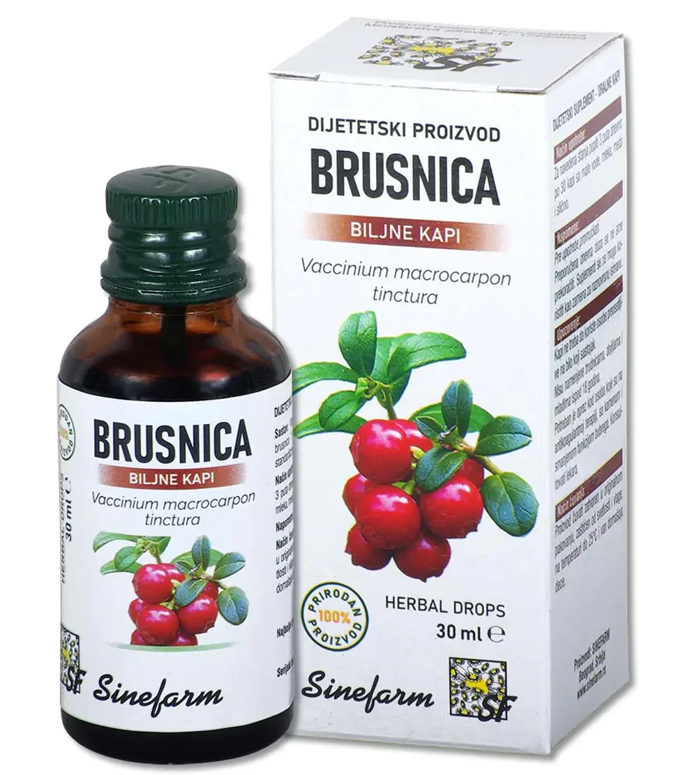 Kapi protiv infekcije urinarnog trakta - brusnica 30 ml Sinefarm