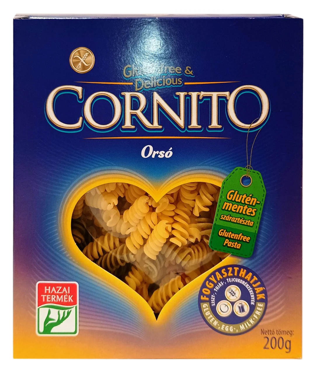 Testenina trobojne spirale (sert. bez glutena) 200 g Cornito