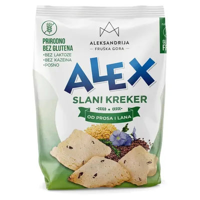 Alex slani kreker od prosa i lana (sert. bez glutena) 150 g Aleksandrija