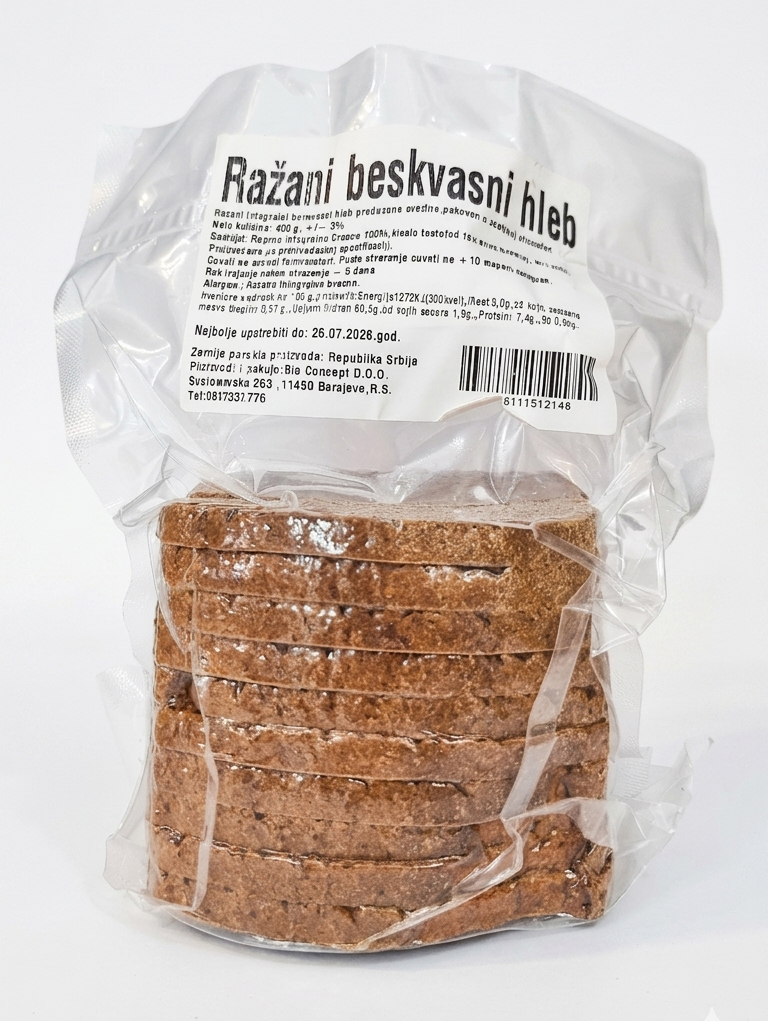 Ražani beskvasni hleb 400 g Čika Perini hlebovi