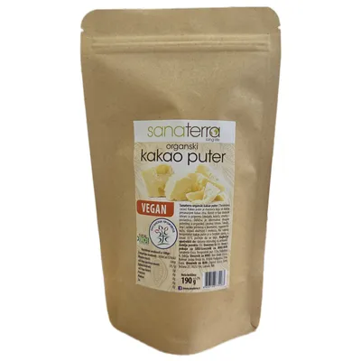 Kakao puter (organski proizvod) 190 g Sanaterra