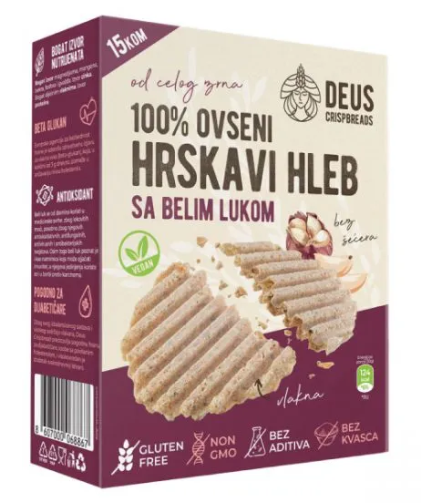 Hleb ovseni hrskavi sa belim lukom 150 g Deus