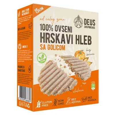 Hleb ovseni hrskavi sa golicom 150 g Deus
