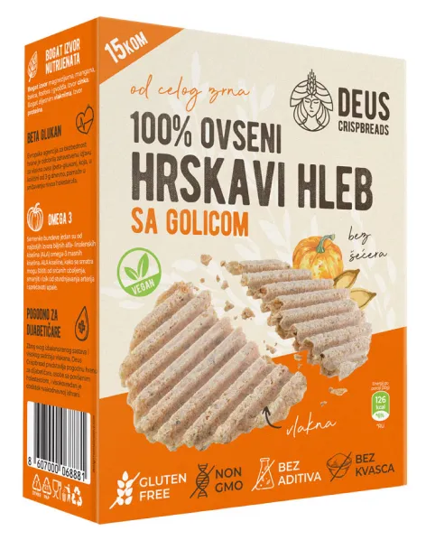 Hleb ovseni hrskavi sa golicom 150 g Deus