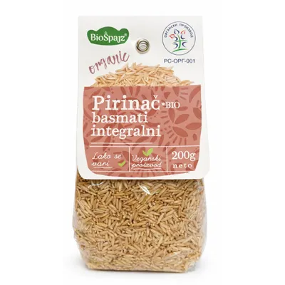 Integralni basmati pirinač (organski proizvod) 200 g Bio Špajz