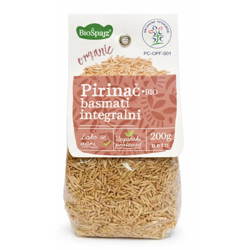 Integralni basmati pirinač (organski proizvod) 200 g Bio Špajz
