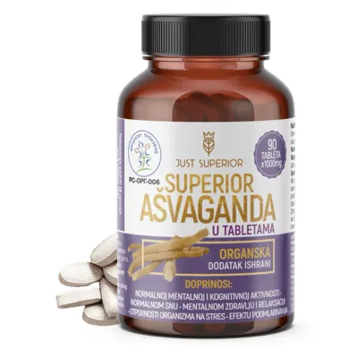 Ašvaganda u tabletama (organski proizvod) 90 kom x 1000 mg Just Superior 
