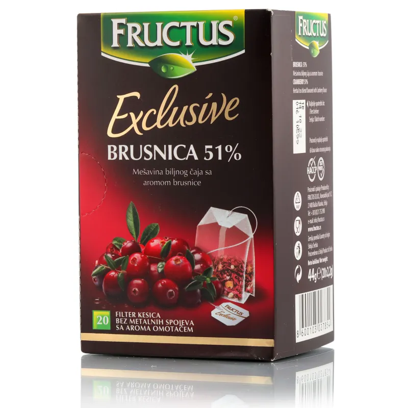 Čaj brusnica 51% 20 filter kesica Fructus 