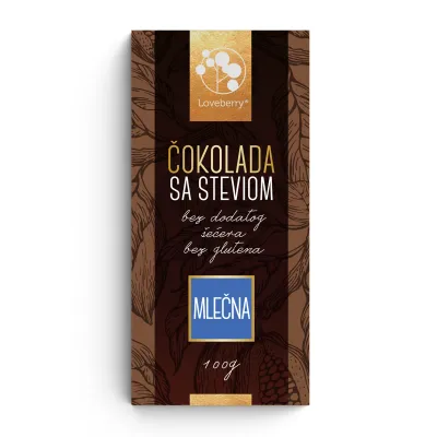 Čokolada mlečna sa stevijom 100 g Loveberry