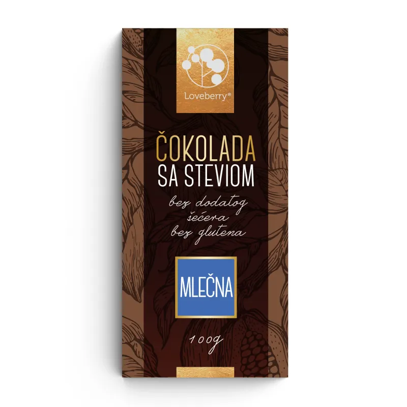 Čokolada mlečna sa stevijom 100 g Loveberry