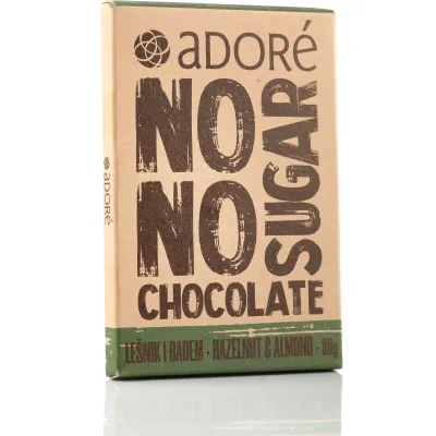Čokolada sa lešnikom i bademom 80 g Adore Chocolat