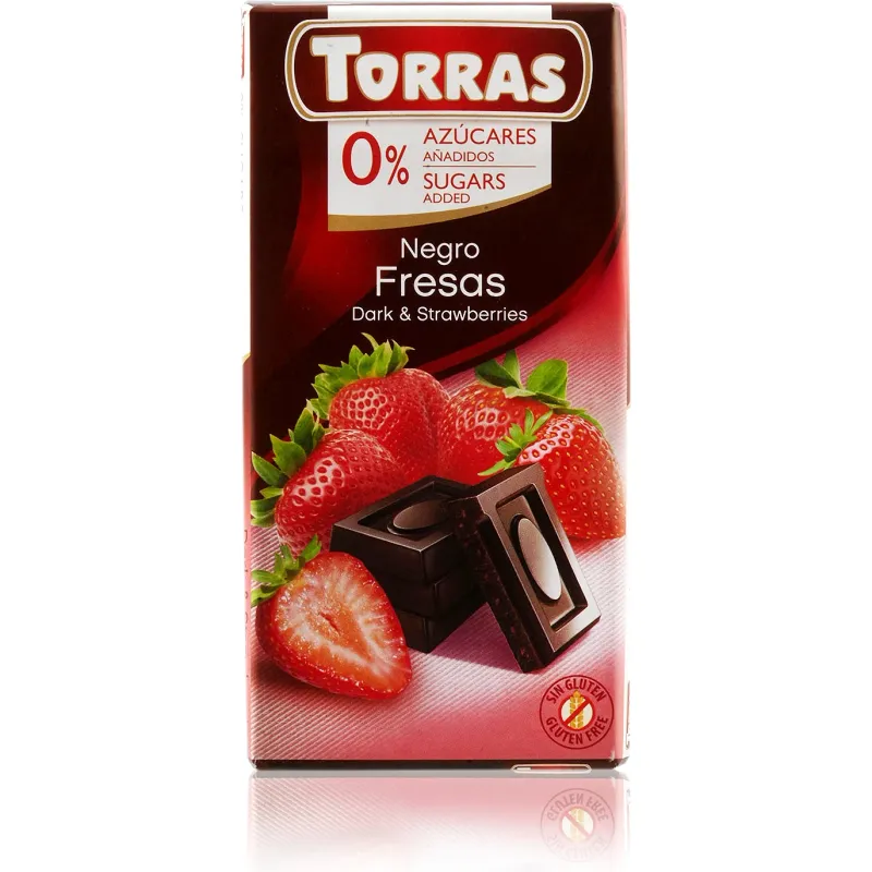 Crna čokolada sa jagodama i zaslađivačem (sert. bez glutena) (dijet) 75 g