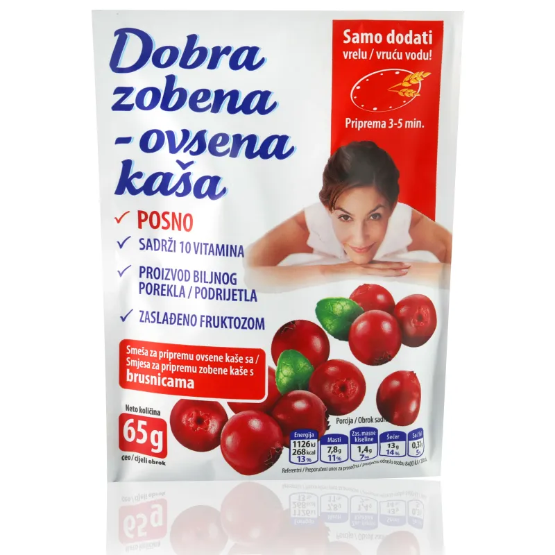 Dobra ovsena kaša sa brusnicom 65 g Lomax