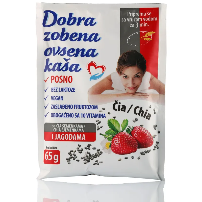 Dobra ovsena kaša sa čija semenkama i jagodom 65 g Lomax