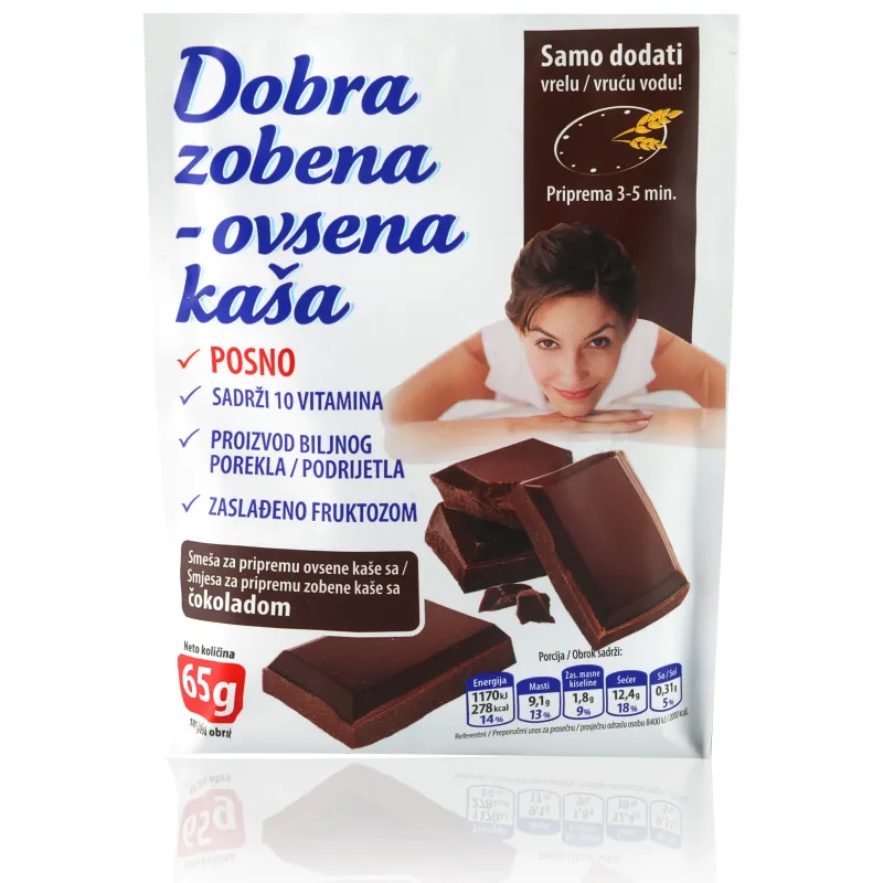 Dobra ovsena kaša sa čokoladom 65 g Lomax