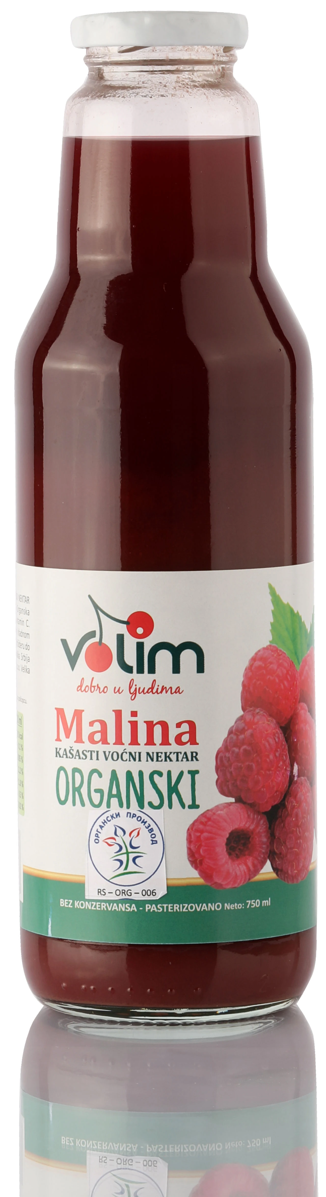 Kašasti sok od malina (organski proizvod) 750 ml