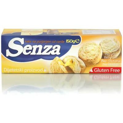 Keks sa punjenjem od vanile (sert. bez glutena) 150 g Senza
