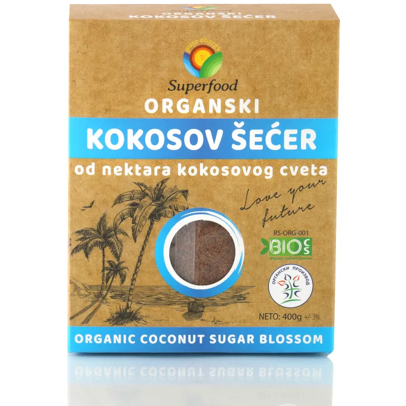 Kokosov šećer (organski proizvod) 400 g Superfood