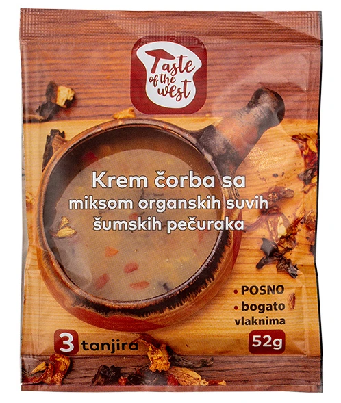 Krem čorba sa miksom suvih šumskih pečuraka (organski proizvod) 52 g Taste of the west