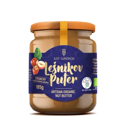 Lešnikov puter crunchy (organski proizvod) 185 g Just superior