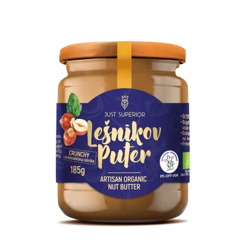 Lešnikov puter crunchy (organski proizvod) 185 g Just superior