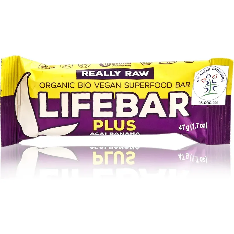 Lifebar plus banana i asai (organski proizvod) 47 g