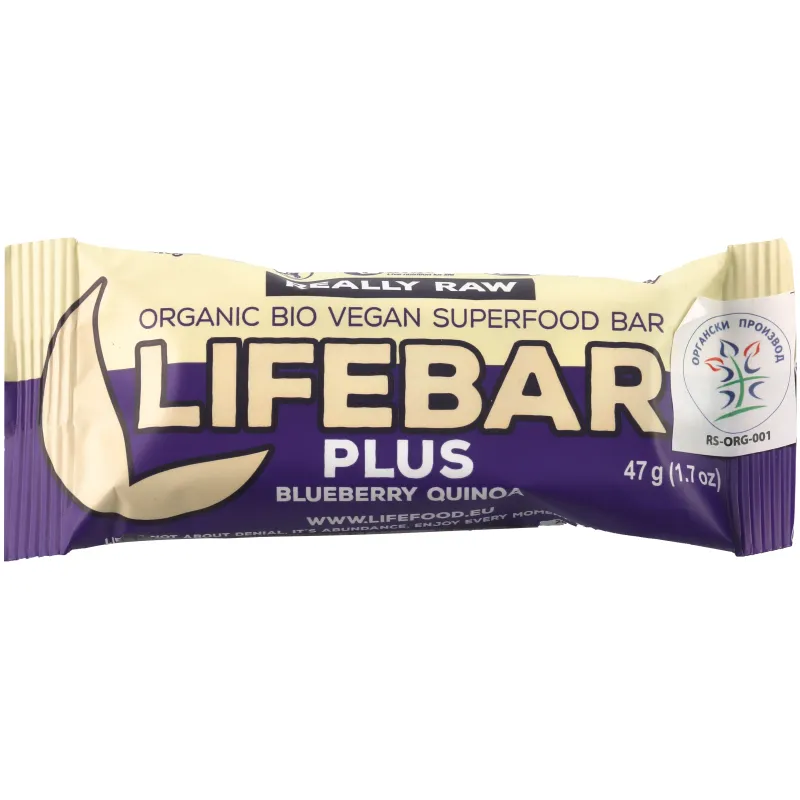 Lifebar plus borovnica i kinoa (organski proizvod) 47 g