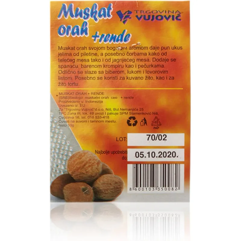 Muskatni oraščić i rende 10 g Trgovina Vujović