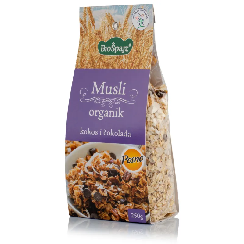 Musli kokos i čokolada (organski proizvod) 250 g Bio Špajz