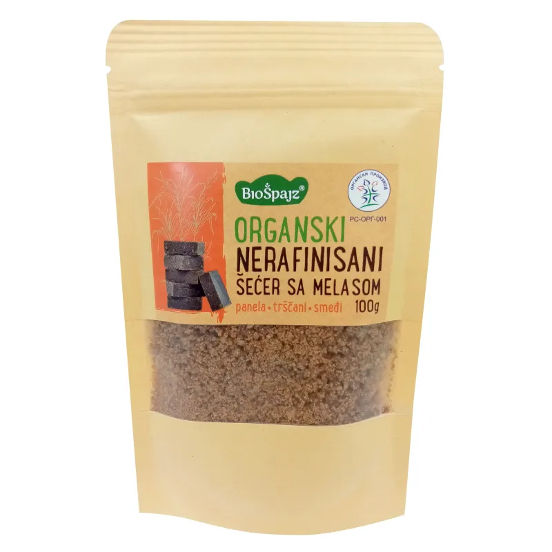 Nerafinisani šećer sa melasom (organski proizvod) 100 g Bio Špajz