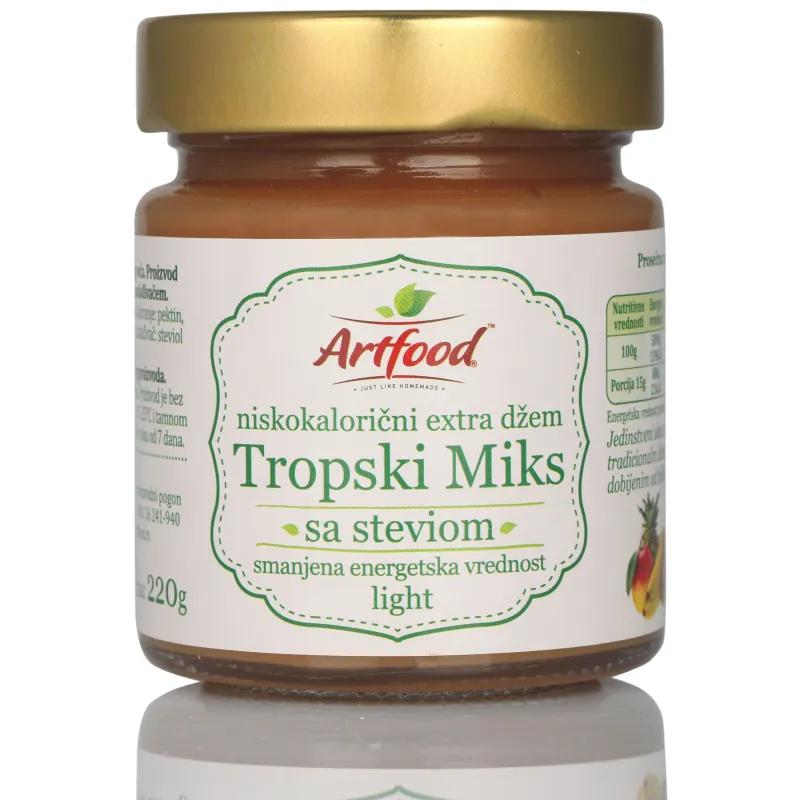 Niskokalorični džem tropski miks sa stevijom light 220 g Artfood