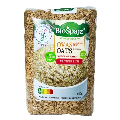 Oljušteni ovas (organski proizvod) 500 g Bio Špajz