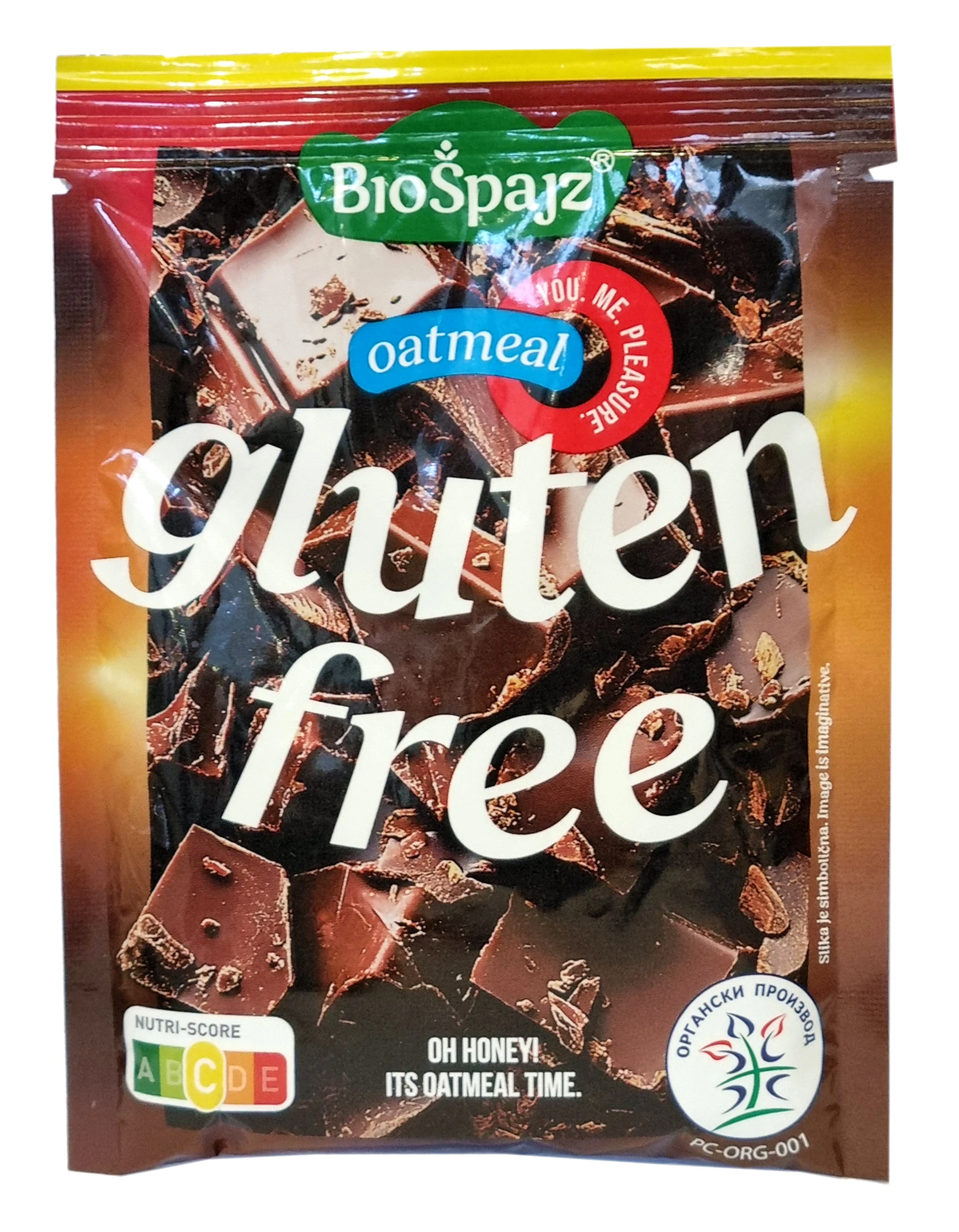 Ovsena kaša sa komadićima čokolade (organski proizvod) 60 g Bio Špajz