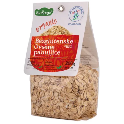 Ovsene pahuljice sitne (sert. bez glutena) (organski proizvod) 200 g Bio Špajz
