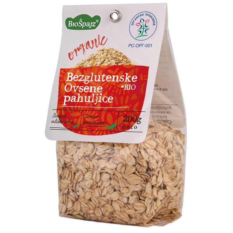 Ovsene pahuljice sitne (sert. bez glutena) (organski proizvod) 200 g Bio Špajz