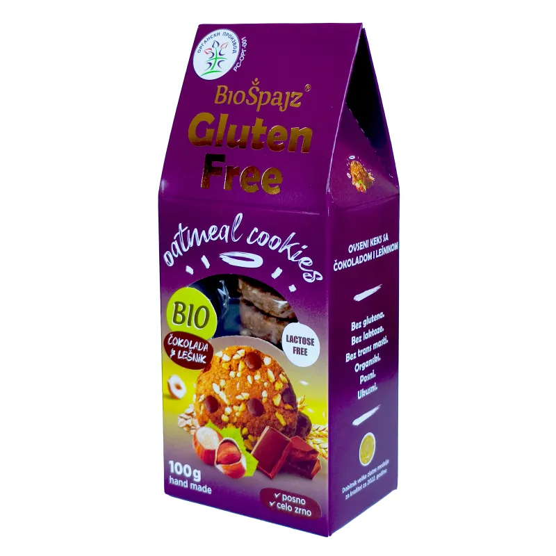 Ovseni keks sa čokoladom i lešnikom (organski proi