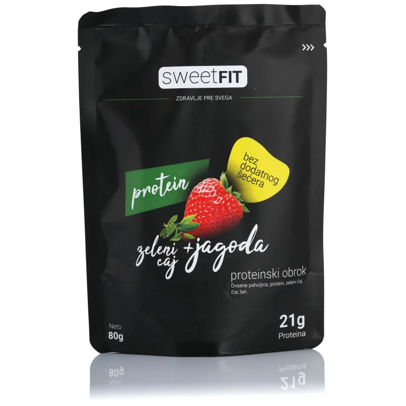 Proteinski obrok jagoda i zeleni čaj 80 g Sweetfit