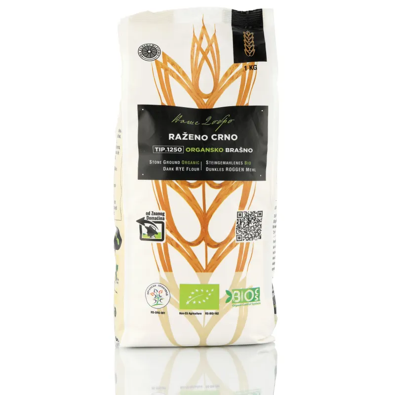 Raženo crno brašno Tip 1250  (organski proizvod) 1 kg Naše dobro