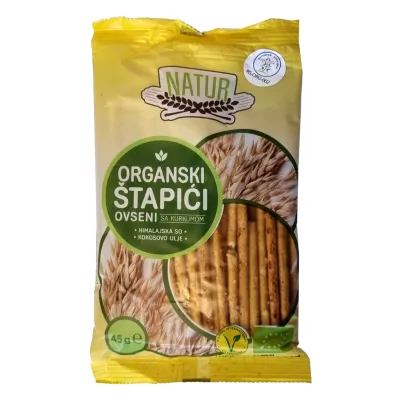 Ovseni štapići sa kurkumom (organski proizvod) 45 g Natur