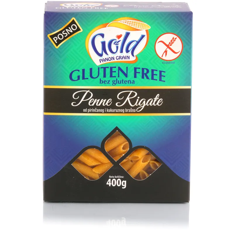 Testenina od pirinčanog i kukuruznog brašna penne rigate (sert. bez glutena) 400 g Gold